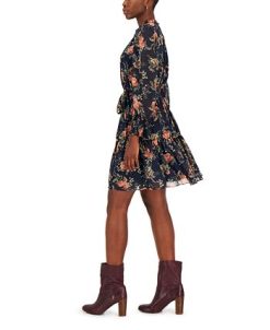 INC International Concepts Hiffon Printed Blouson-Sleeve Fit & Flare Dress, Created For Macy's -Adrianna Papell Sales Shop 22439887 fpx