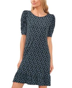 CeCe Women's Puffed Sleeve Printed Knit Dress -Adrianna Papell Sales Shop 22468100 fpx
