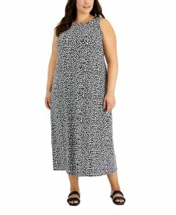 Vince Camuto Plus Size Printed Sleeveless Maxi Dress