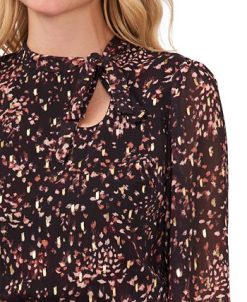 CeCe Women's Long-Sleeve Smocked-Waist Cutout Dress 4 CeCe Women's Long-Sleeve Smocked-Waist Cutout Dress -Adrianna Papell Sales Shop 22478146 fpx