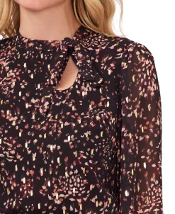 CeCe Women's Long-Sleeve Smocked-Waist Cutout Dress -Adrianna Papell Sales Shop 22478146 fpx