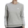 ADIDAS Women's 3-Stripe Cotton Fleece Crewneck Sweatshirt