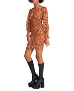 Steve Madden Women's Printed Carly Smocked Dress 4 Steve Madden Women's Printed Carly Smocked Dress -Adrianna Papell Sales Shop 22523254 fpx