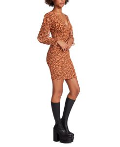 Steve Madden Women's Printed Carly Smocked Dress 5 Steve Madden Women's Printed Carly Smocked Dress -Adrianna Papell Sales Shop 22523255 fpx