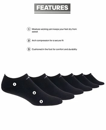 ADIDAS Women's 6-Pk. Athletic Cushioned No-Show Socks 7 ADIDAS Women's 6-Pk. Athletic Cushioned No-Show Socks - Image 5