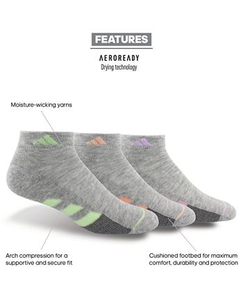 Women's 3-Pk. Cushioned II Low-Cut Socks ADIDAS Women's 3-Pk. Cushioned II Low-Cut Socks -Adrianna Papell Sales Shop