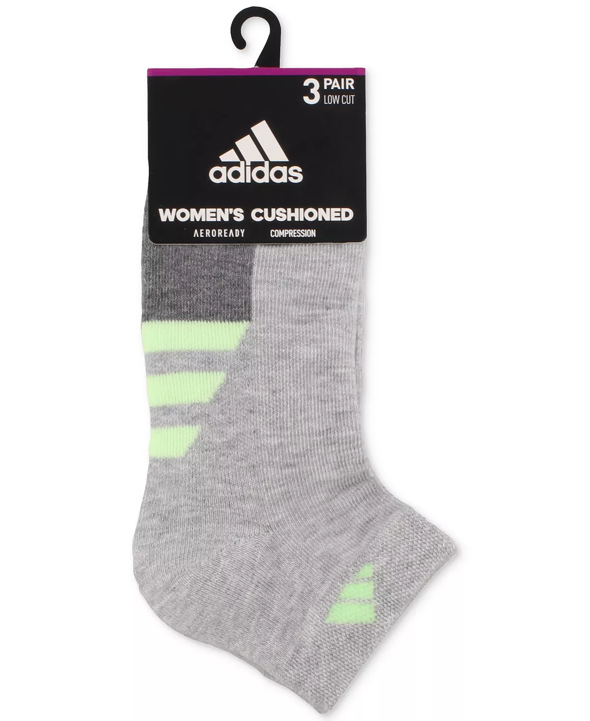 ADIDAS Women's 3-Pk. Cushioned II Low-Cut Socks 8 ADIDAS Women's 3-Pk. Cushioned II Low-Cut Socks - Image 6