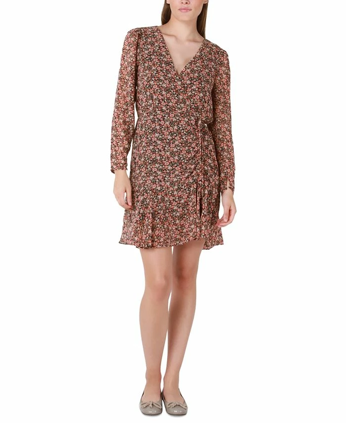 Black Tape Women's Floral-Print Wrap-Front Fit & Flare Dress 3 Black Tape Women's Floral-Print Wrap-Front Fit & Flare Dress