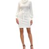 Sam Edelman Women's Cowlneck Tie-Waist Mini Sweater Dress -Adrianna Papell Sales Shop 22554090 fpx