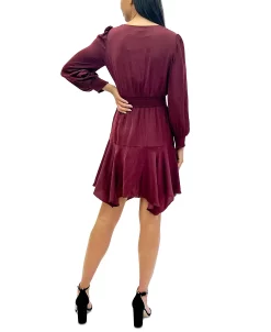 Sam Edelman Women's A-Line Tie-Neck Smocked Mini Dress -Adrianna Papell Sales Shop 22554105 fpx