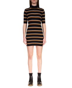 Sanctuary Women's Easy-Rib Mock-Neck Striped Mini Dress
