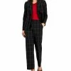 Kasper Women's Plaid One-Button Notched-Collar Jacket, Cowlneck Cap-Sleeve Blouse & Pull-On Straight-Leg Pants -Adrianna Papell Sales Shop 22583399 fpx