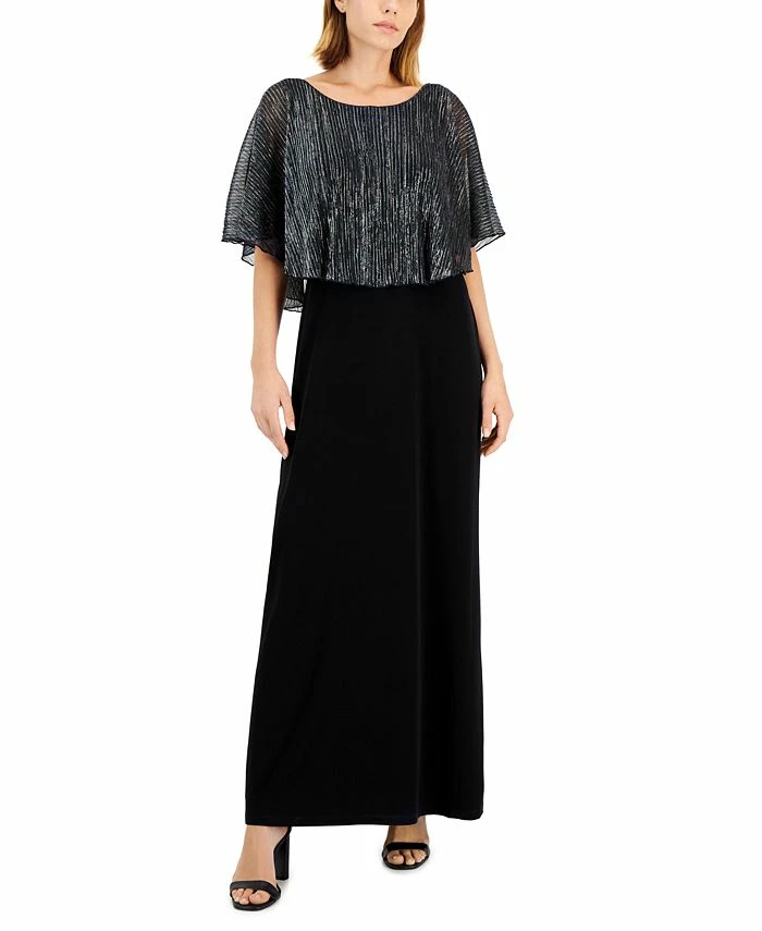 Connected Metallic-Capelet Gown 3 Connected Metallic-Capelet Gown