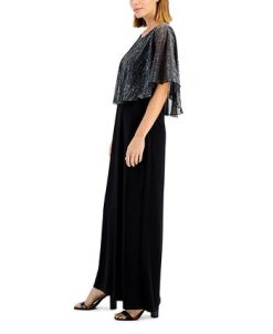 Connected Metallic-Capelet Gown -Adrianna Papell Sales Shop 22586675 fpx