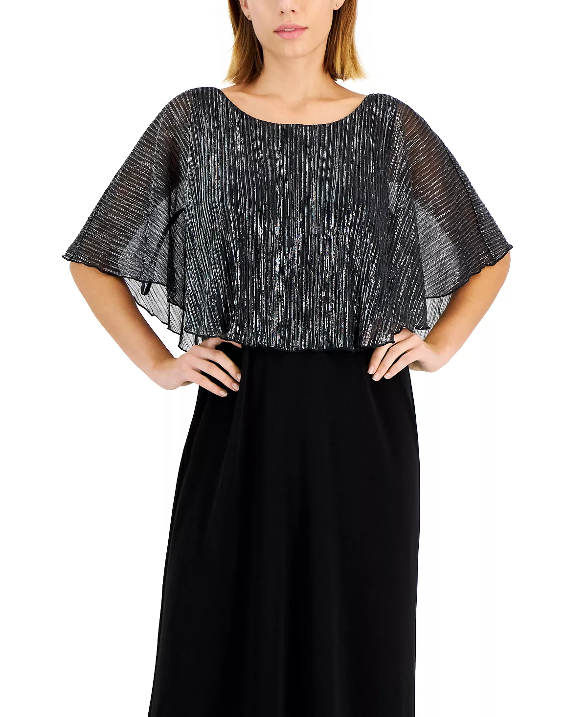 Connected Metallic-Capelet Gown 6 Connected Metallic-Capelet Gown - Image 4