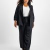 Bar III Plus Size Washed Satin Jacket & Pull-On Pants, Created For Macy's -Adrianna Papell Sales Shop 22657987 fpx
