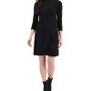 Anne Klein Women's Studded 3/4-Sleeve Fit & Flare Sweater Dress -Adrianna Papell Sales Shop 22675931 fpx