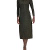 Anne Klein Women's Lurex-Knit Twist-Neck Midi Dress