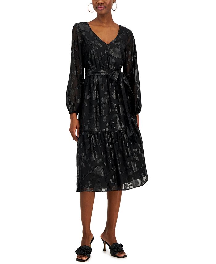 Women's Printed Jacquard Blouson-Sleeve Dress, Created For Macy's INC International Concepts Women's Printed Jacquard Blouson-Sleeve Dress, Created For Macy's -Adrianna Papell Sales Shop