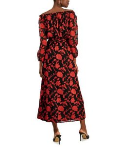 INC International Concepts Women's Floral-Print Off-The-Shoulder Maxi Dress, Created For Macy's -Adrianna Papell Sales Shop 22676492 fpx