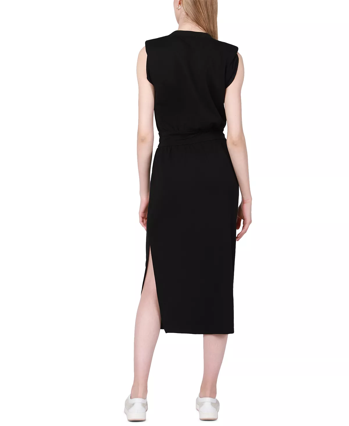 Black Tape Women's Sleeveless Shoulder-Pad Midi Dress 4 Black Tape Women's Sleeveless Shoulder-Pad Midi Dress - Image 2