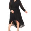 Vince Camuto Plus Size Smocked-Waist High-Low Dress -Adrianna Papell Sales Shop 22693117 fpx