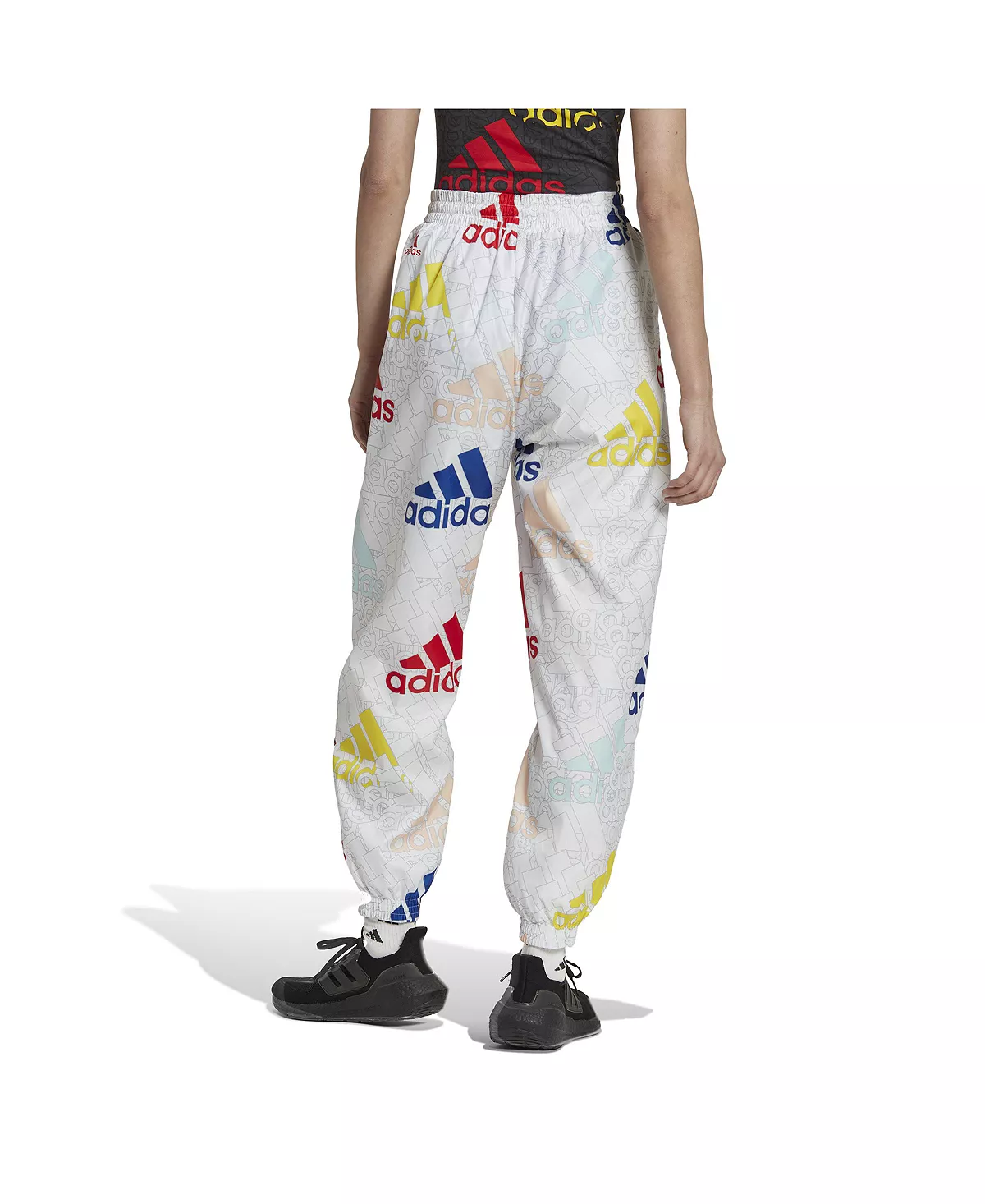 ADIDAS Women's Essentials Multi-Colored Loose Fit Woven Pants 4 ADIDAS Women's Essentials Multi-Colored Loose Fit Woven Pants - Image 2