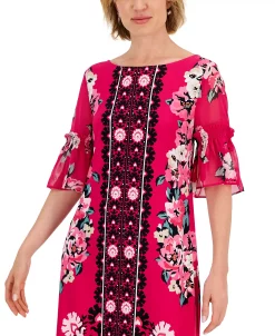 JM Collection Women's Global Bloom Ruffle-Sleeve Dress, Created For Macy's 11 JM Collection Women's Global Bloom Ruffle-Sleeve Dress, Created For Macy's -Adrianna Papell Sales Shop 22718251 fpx