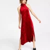 Bar III Women's Halter-Neck Side-Slit Maxi Dress, Created For Macy's 2 Bar III Women's Halter-Neck Side-Slit Maxi Dress, Created For Macy's -Adrianna Papell Sales Shop 22723325 fpx