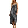 Bar III Women's Shimmering Metallic Faux-Wrap Style Dress, Created For Macy's -Adrianna Papell Sales Shop 22723421 fpx