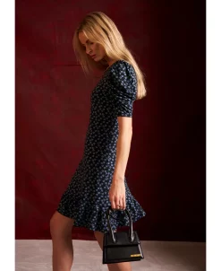 CeCe Women's Puffed Sleeve Printed Knit Dress -Adrianna Papell Sales Shop 22729321 fpx