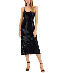 Anne Klein Women's Sequined Midi Slipdress