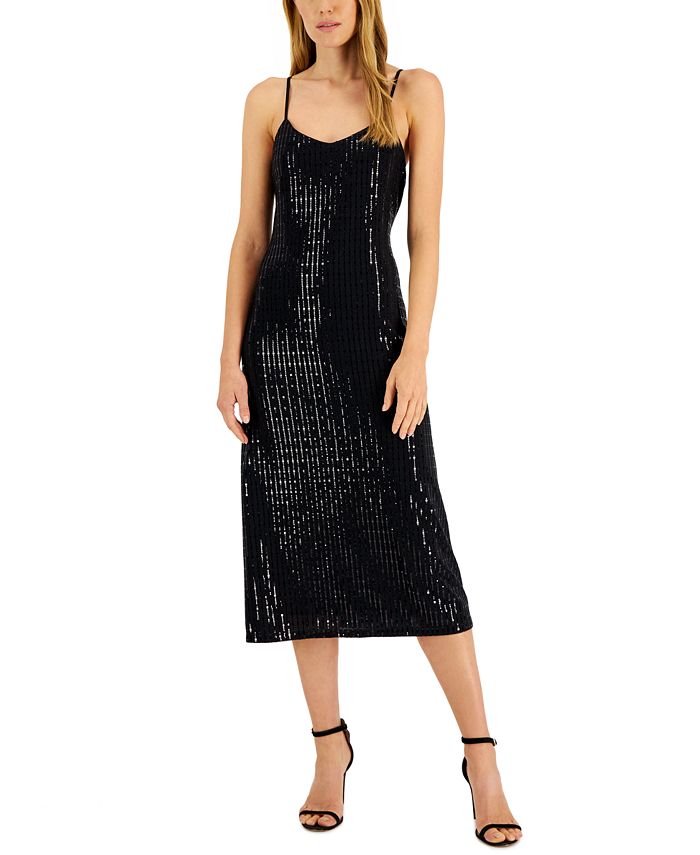 Women's Sequined Midi Slipdress Anne Klein Women's Sequined Midi Slipdress -Adrianna Papell Sales Shop