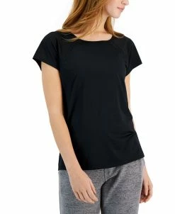 ID Ideology Women's Textured Short Sleeve T-Shirt, Created For Macy's