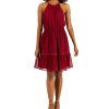 INC International Concepts Women's Clip-Dot Tiered Halter Mini Dress, Created For Macy's -Adrianna Papell Sales Shop 22759914 fpx