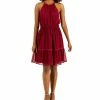 INC International Concepts Women's Clip-Dot Tiered Halter Mini Dress, Created For Macy's -Adrianna Papell Sales Shop 22759914 fpx