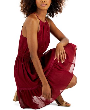 Women's Clip-Dot Tiered Halter Mini Dress, Created For Macy's INC International Concepts Women's Clip-Dot Tiered Halter Mini Dress, Created For Macy's -Adrianna Papell Sales Shop