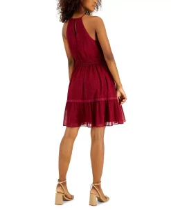 INC International Concepts Women's Clip-Dot Tiered Halter Mini Dress, Created For Macy's -Adrianna Papell Sales Shop 22759919 fpx