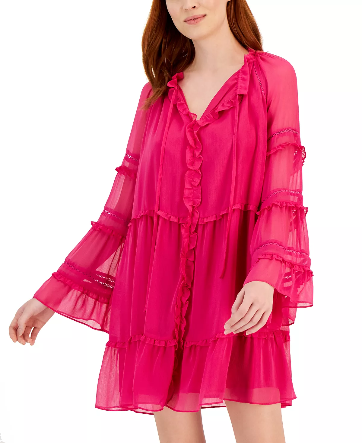 INC International Concepts Women's Tiered Mini Dress, Created For Macy's 6 INC International Concepts Women's Tiered Mini Dress, Created For Macy's - Image 4