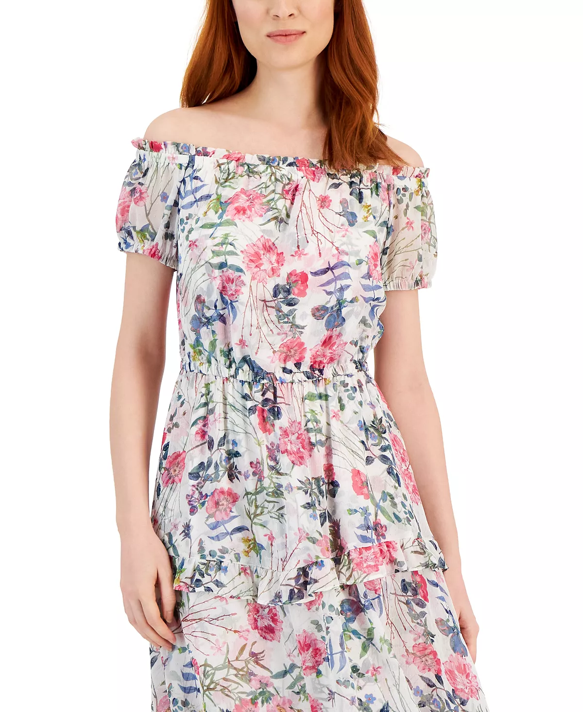 INC International Concepts Women's Floral Print Off-The-Shoulder Maxi Dress, Created For Macy's 6 INC International Concepts Women's Floral Print Off-The-Shoulder Maxi Dress, Created For Macy's - Image 4