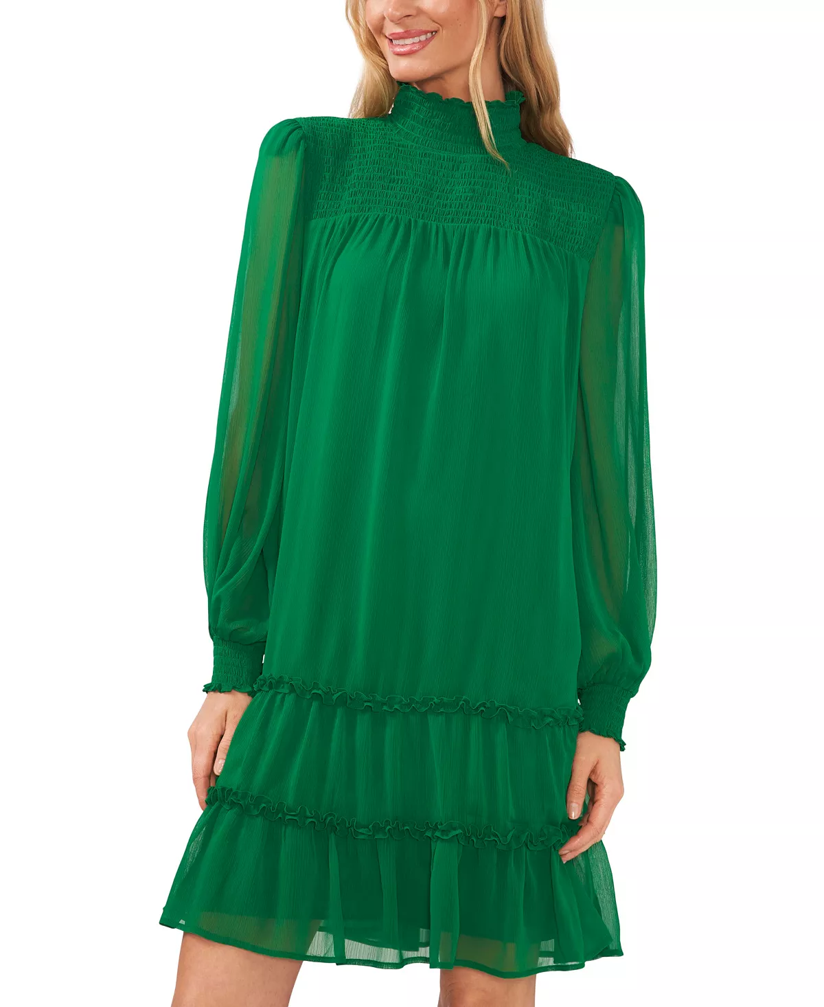 CeCe Smocked Mock-Neck Dress 7 CeCe Smocked Mock-Neck Dress - Image 5