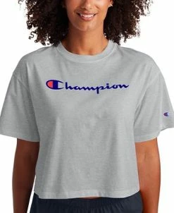 Champion Women's Logo Cropped T-Shirt -Adrianna Papell Sales Shop 22783385 fpx