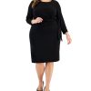 Kasper Plus Size Anise Faux-Wrap 3/4-Sleeve Dress -Adrianna Papell Sales Shop 22794448 fpx
