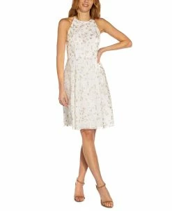 Adrianna Papell Women's Embroidered Fit & Flare Dress