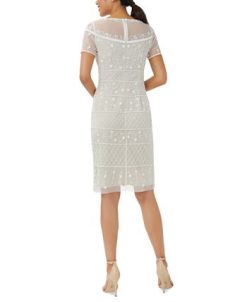 Adrianna Papell Women's Beaded-Mesh Sheath Dress -Adrianna Papell Sales Shop 22801295 fpx