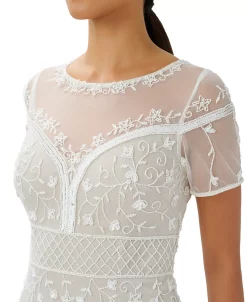 Adrianna Papell Women's Beaded-Mesh Sheath Dress 8 Adrianna Papell Women's Beaded-Mesh Sheath Dress -Adrianna Papell Sales Shop 22801296 fpx