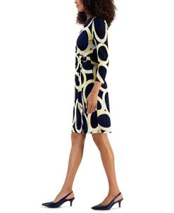 Kasper Women's Circle-Print Faux-Wrap Dress -Adrianna Papell Sales Shop 22813309 fpx