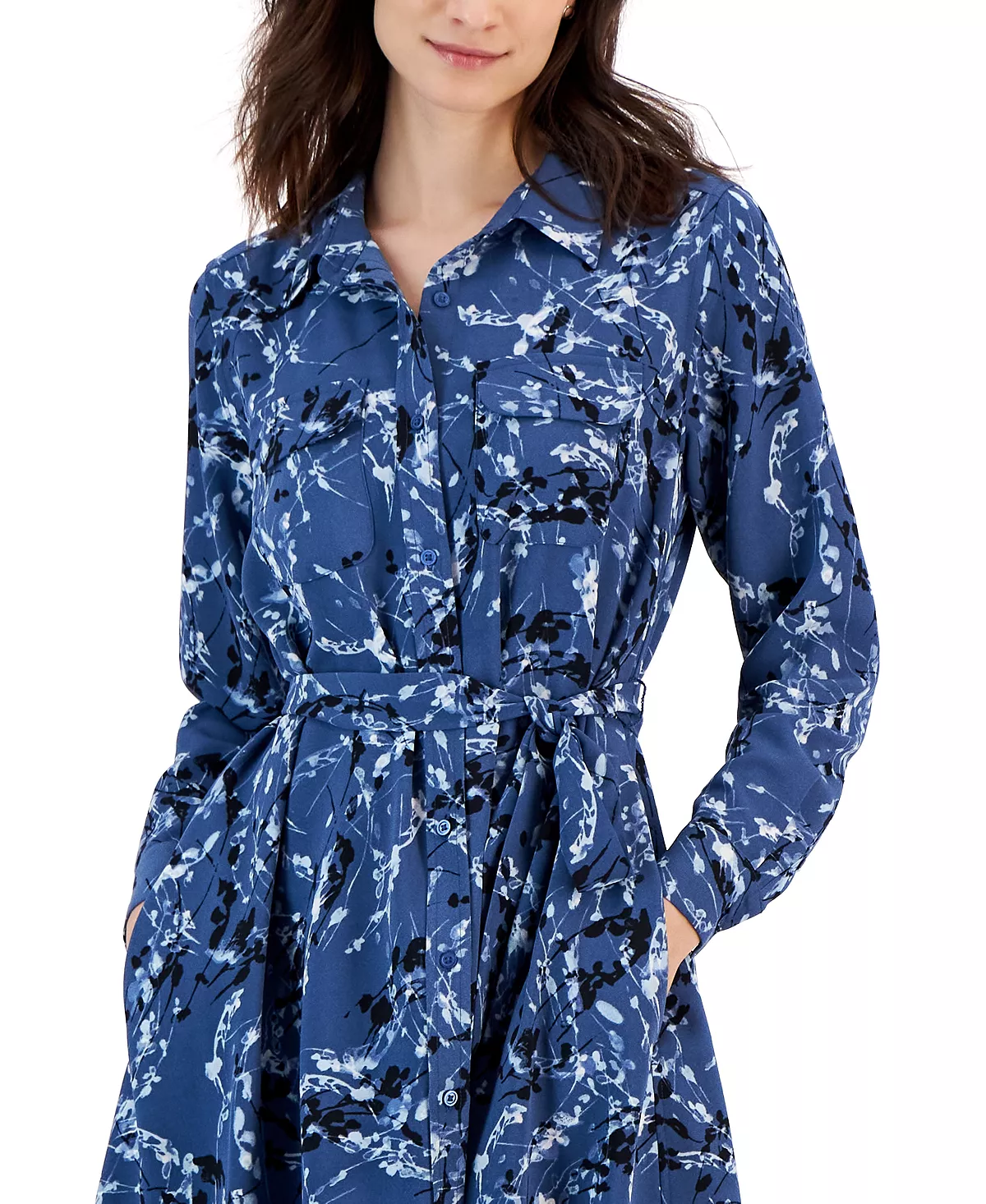 Alfani Women's Belted Shirtdress Created For Macy's 6 Alfani Women's Belted Shirtdress Created For Macy's - Image 4
