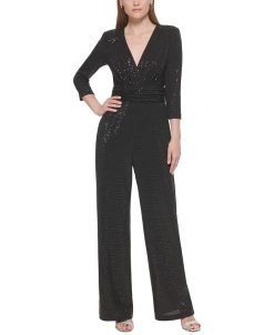 Vince Camuto Women's V-Neck Straight-Leg Jumpsuit