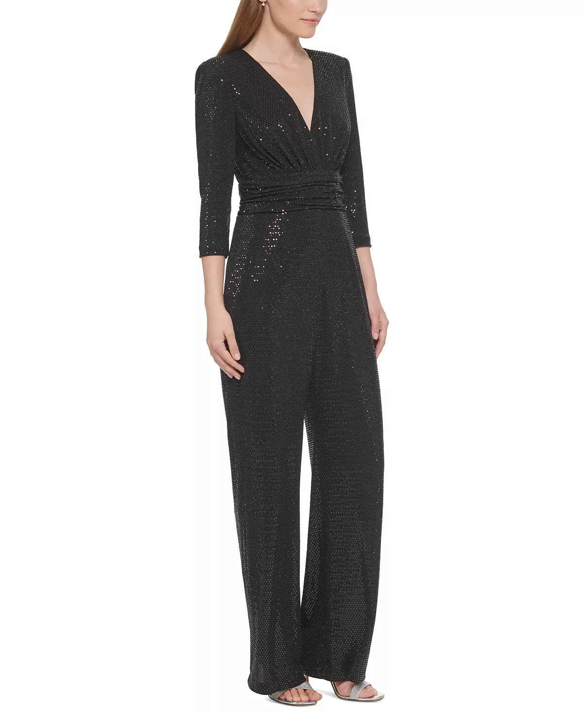 Vince Camuto Women's V-Neck Straight-Leg Jumpsuit 5 Vince Camuto Women's V-Neck Straight-Leg Jumpsuit - Image 3